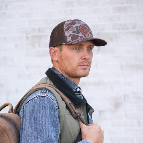STS RED RUBBER PATCH HAT - DUCK CAMO & BROWN