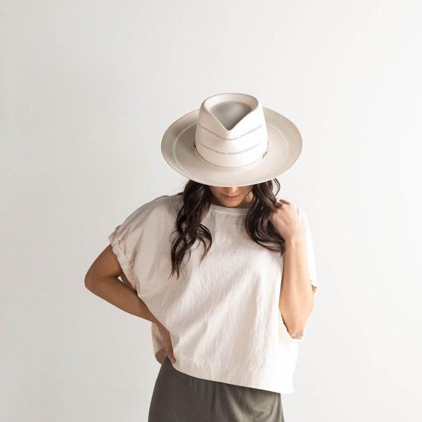 Arlo Ivory Straw Teardrop Fedora – Bespoke Hat Co