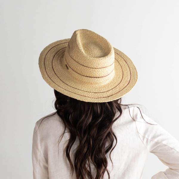 Camila Fedora - Natural Stripe – Bespoke Hat Co display picture 1