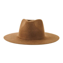 Load image into Gallery viewer, 100% Wool Felt Flat Brim Fedora Hat - Style Rancher