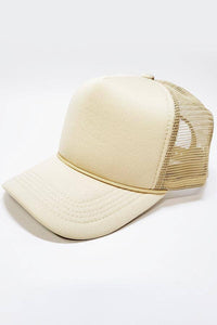 Solid Color Foam Sponge Mesh Trucker Hat