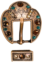 Load image into Gallery viewer, Copper Teal - Champagne - Topaz - Crystal Conchos Sizes from 1&quot;-3&quot; and Buckles