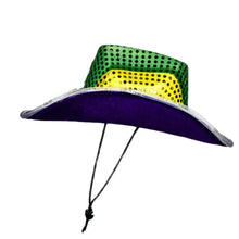 Load image into Gallery viewer, Light Up Flashing Fleur De Lis Cowboy Hat