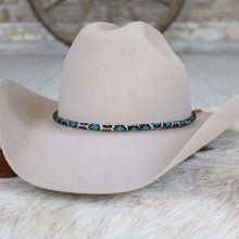 Load image into Gallery viewer, Round Blue Snake Print Beaded Hat Band
