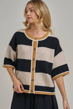 Load image into Gallery viewer, WIDE STRIPE LOOSE FIT SWEATER CARDIGAN_JLT00402-01