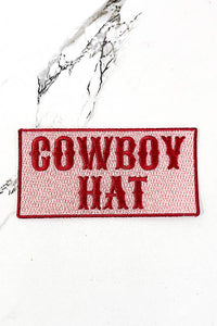 Pink Cowboy Hat Embroidered Patch