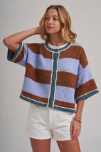 Load image into Gallery viewer, WIDE STRIPE LOOSE FIT SWEATER CARDIGAN_JLT00402-01
