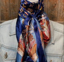 Load image into Gallery viewer, “35x35” Blue Multi Floral Wild Rag