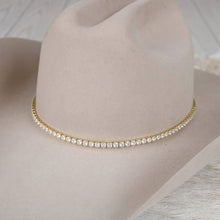 Load image into Gallery viewer, 14K Tennis Chain Rhinestone Hat Band – The Dolly