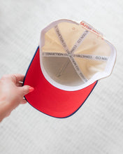 Load image into Gallery viewer, 250 USA High-Profile Hat - Navy, Red &amp; Cream