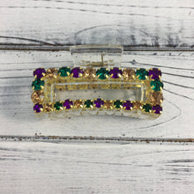 Load image into Gallery viewer, Mardi Gras gemstone claw clips