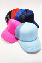 Load image into Gallery viewer, Kids Solid Color Foam Sponge Mesh Trucker Hat