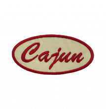 Load image into Gallery viewer, Cajun in Oval Cream, Red Embroidered Iron on Patch