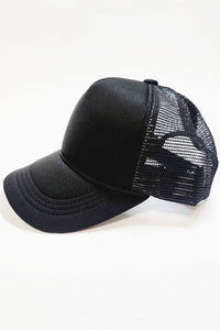 Kids Solid Color Foam Sponge Mesh Trucker Hat