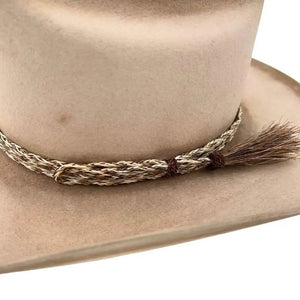 Horsehair Braided Single Tassel Hat Band - Chestnut