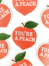 Load image into Gallery viewer, You're a Peach Embroidered Iron On Patch Southern Charm Food
