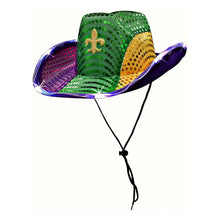 Load image into Gallery viewer, Light Up Flashing Fleur De Lis Cowboy Hat