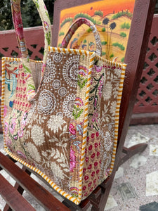 Cotton Bag Quilted Bag Block Printed Indian Bag Stylish Bags