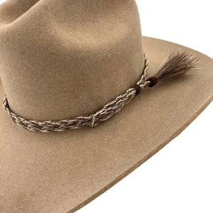 Horsehair Braided Single Tassel Hat Band - Chestnut