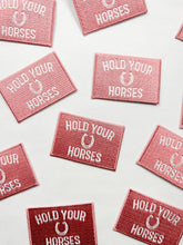 Load image into Gallery viewer, Pink and White Hold Your Horses Iron On Patch, Western Gift