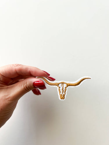 3 Inch Longhorn Embroidered Iron on Patch