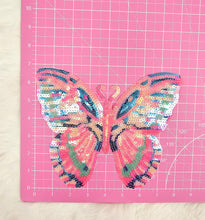 Load image into Gallery viewer, Pink Butterfly Sequin Iron On Patch