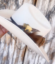 Load image into Gallery viewer, Aged Brass Buffalo Western Hat Pin Hat Bar