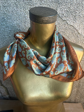 Load image into Gallery viewer, Rust Turquoise Paisley Wild Rag