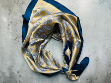 Load image into Gallery viewer, Lemon Sapphire Paisley Wild Rag