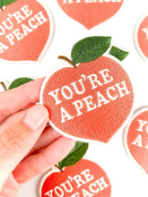 Load image into Gallery viewer, You're a Peach Embroidered Iron On Patch Southern Charm Food