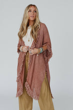 Load image into Gallery viewer, On The Edge Fringe Kimono - Rose Clay