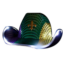 Load image into Gallery viewer, Light Up Flashing Fleur De Lis Cowboy Hat