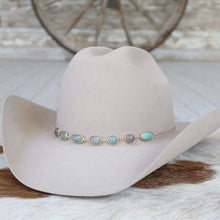 Load image into Gallery viewer, Turquoise &amp; Grey Stone Chain Hat Band – Ada