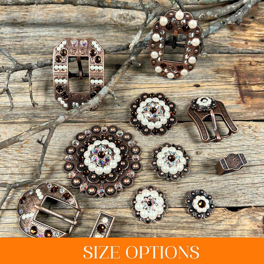 Copper Topaz Copper Topaz - AB - Pearl - Crystal Conchos Sizes from 1
