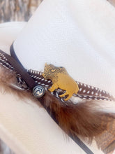 Load image into Gallery viewer, Aged Brass Buffalo Western Hat Pin Hat Bar