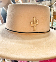 Load image into Gallery viewer, Western Patina Aged Brass Cactus Hat Pin Hat Bar