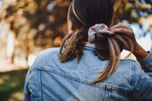 Load image into Gallery viewer, Lucky Cowgirl Colorful Horseshoes Scrunchie Cowgirl Hair Accessory - Stocking Stuffer Gift