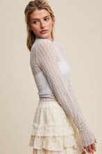 Load image into Gallery viewer, Semi Sheer Textured Lace Long-Sleeve Layering Top LT1424