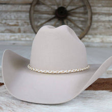 Load image into Gallery viewer, Round Beaded Hat Band (White &amp; Gold)