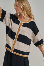 Load image into Gallery viewer, WIDE STRIPE LOOSE FIT SWEATER CARDIGAN_JLT00402-01