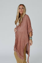 Load image into Gallery viewer, On The Edge Fringe Kimono - Rose Clay