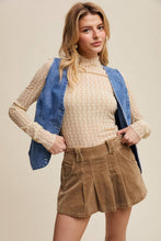 Load image into Gallery viewer, Semi Sheer Textured Lace Long-Sleeve Layering Top LT1424