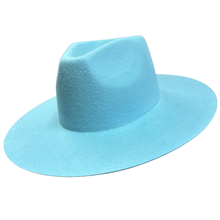 Load image into Gallery viewer, 100% Wool Felt Flat Brim Fedora Hat - Style Rancher