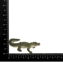 Load image into Gallery viewer, Embroidered Alligator Patch – Green Reptile Applique, 1.5 In