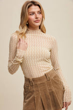 Load image into Gallery viewer, Semi Sheer Textured Lace Long-Sleeve Layering Top LT1424