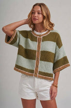 Load image into Gallery viewer, WIDE STRIPE LOOSE FIT SWEATER CARDIGAN_JLT00402-01