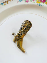 Load image into Gallery viewer, Western Aged Brass Cowboy Boot Hat Pin