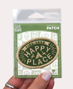 Happy Place Iron-On Patch - Embroidered Patches