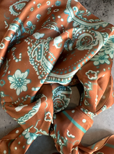 Load image into Gallery viewer, Rust Turquoise Paisley Wild Rag