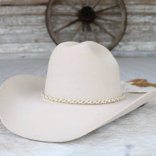 Load image into Gallery viewer, Round Beaded Hat Band (White &amp; Gold)